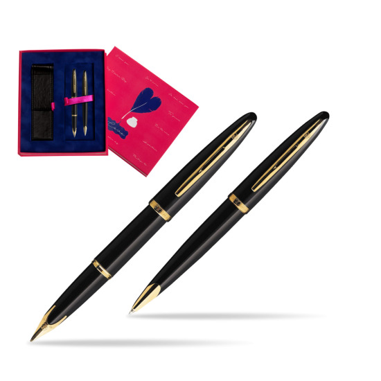 Zestaw prezentowy pióro wieczne + długopis Waterman Carène Morze Czarne GT w pudełku Love