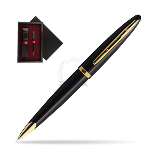 Długopis Waterman Carène Morze Czarne GT w pudełku drewnianym Czerń Single Bordo