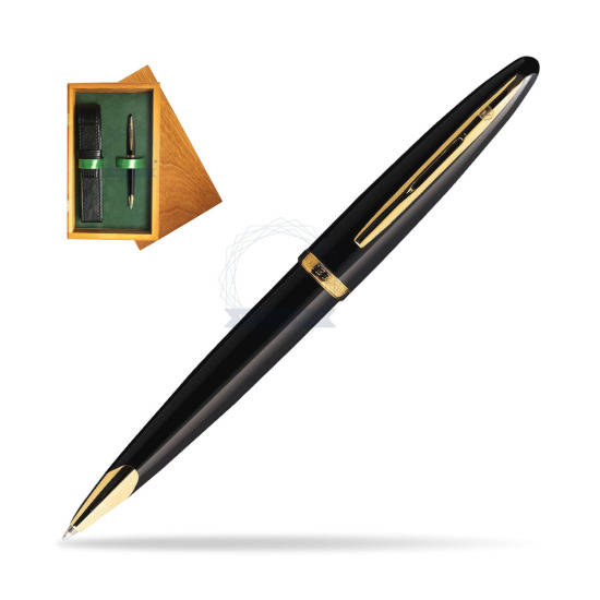 Długopis Waterman Carène Morze Czarne GT w pudełku drewnianym Honey Single Zieleń