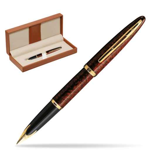 Pióro wieczne Waterman Carène Morski Bursztyn GT w pudełku classic brown