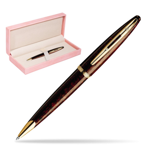 Długopis Waterman Carène Morski Bursztyn GT w różowym pudełku zamszowym