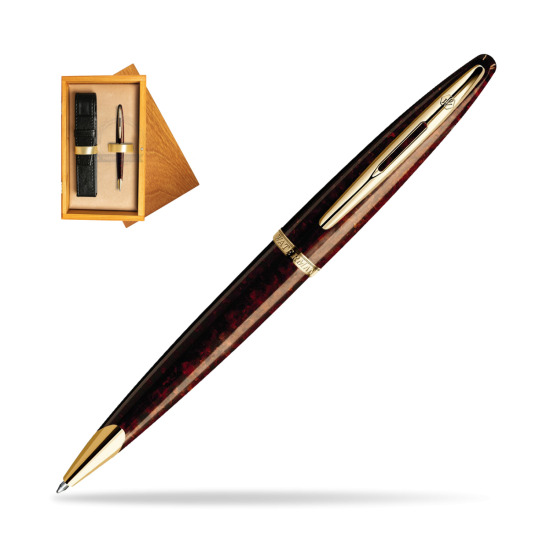 Długopis Waterman Carène Morski Bursztyn GT w pudełku drewnianym Honey Single Ecru