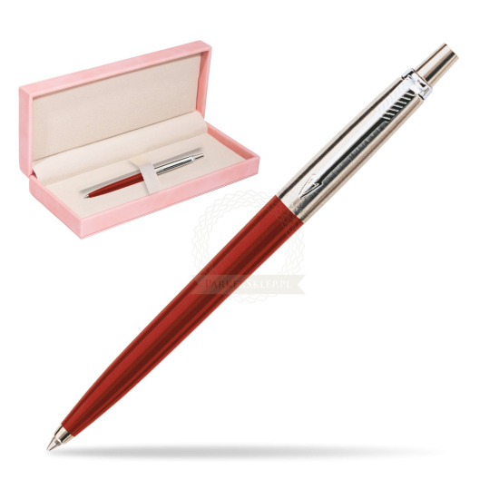 Długopis Parker Jotter Special Czerwony w różowym pudełku zamszowym