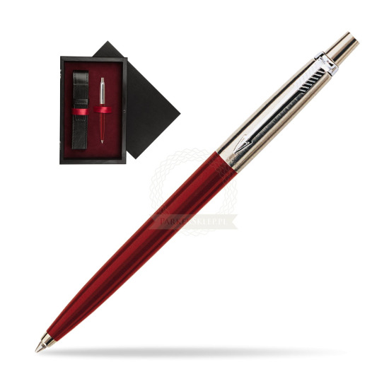 Długopis Parker Jotter Special Czerwony w pudełku drewnianym Czerń Single Bordo