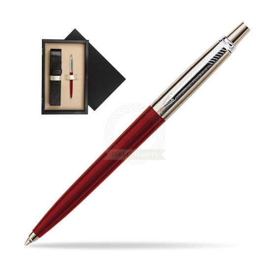 Długopis Parker Jotter Special Czerwony w pudełku drewnianym Czerń Single Ecru