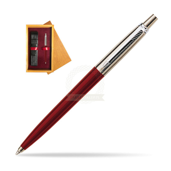 Długopis Parker Jotter Special Czerwony w pudełku drewnianym Honey Single Bordo