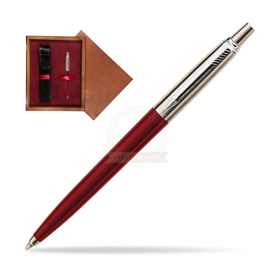 Długopis Parker Jotter Special Czerwony w pudełku drewnianym Mahoń Single Bordo