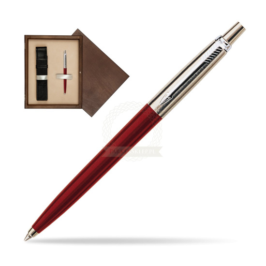 Długopis Parker Jotter Special Czerwony w pudełku drewnianym Wenge Single Ecru