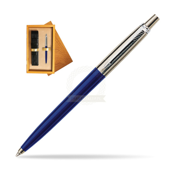 Długopis Parker Jotter Navy Special Niebieski w pudełku drewnianym Honey Single Ecru