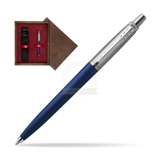 Długopis Parker Jotter Navy Special Niebieski w pudełku drewnianym Wenge Single Bordo