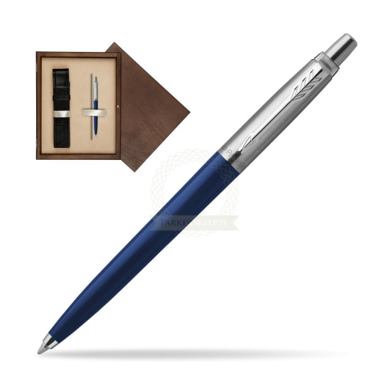 Długopis Parker Jotter Navy Special Niebieski w pudełku drewnianym Wenge Single Ecru