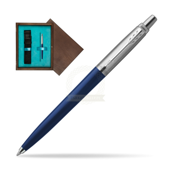 Długopis Parker Jotter Navy Special Niebieski w pudełku drewnianym Wenge Single Turkus