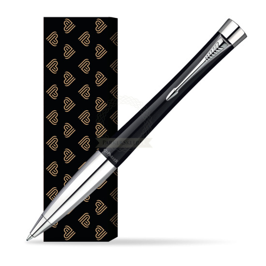 Długopis Parker Urban Fashion London Cab Black CT w obwolucie Złote Serca