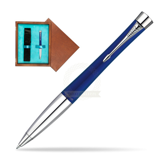 Długopis Parker Urban Fashion Bay City Blue CT w pudełku drewnianym Mahoń Single Turkus