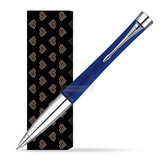 Długopis Parker Urban Fashion Bay City Blue CT w obwolucie Złote Serca