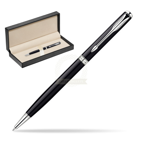 Długopis Parker Sonnet Original Slim Laka Głęboka Czerń CT w pudełku classic pure black