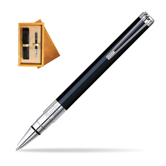 Długopis Waterman Perspective Czarny CT w pudełku drewnianym Honey Single Ecru