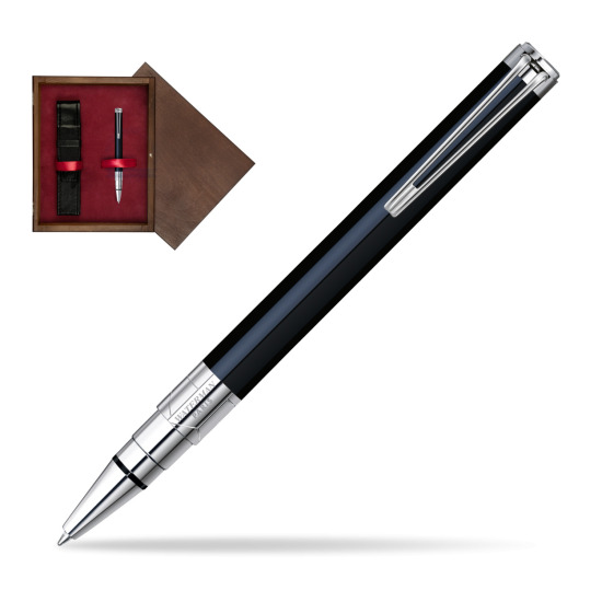 Długopis Waterman Perspective Czarny CT w pudełku drewnianym Wenge Single Bordo