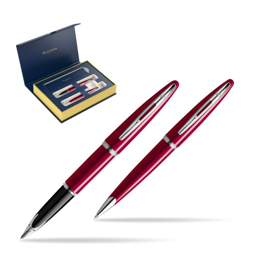 Zestaw prezentowy pióro wieczne + długopis Waterman Carène Lśniąca Czerwień CT 
