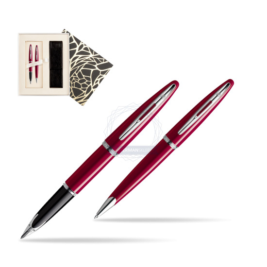 Zestaw prezentowy pióro wieczne + długopis Waterman Carène Lśniąca Czerwień CT w pudełku Jubileusz