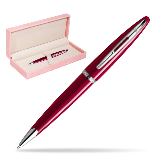 Długopis Waterman Carène Lśniąca Czerwień CT w różowym pudełku zamszowym