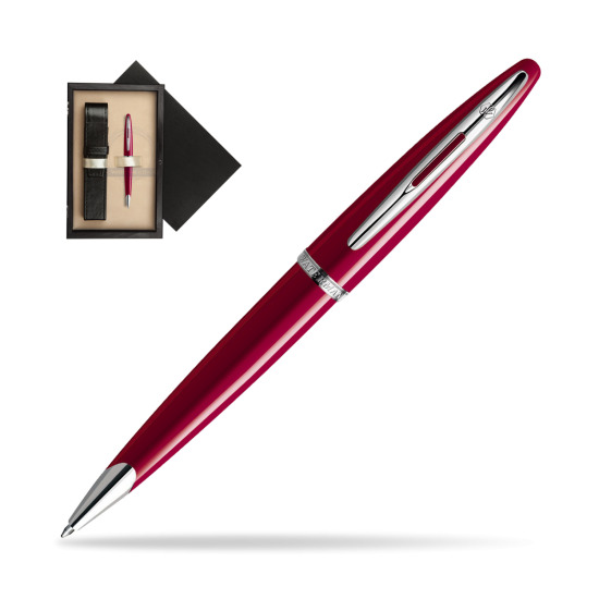 Długopis Waterman Carène Lśniąca Czerwień CT w pudełku drewnianym Czerń Single Ecru