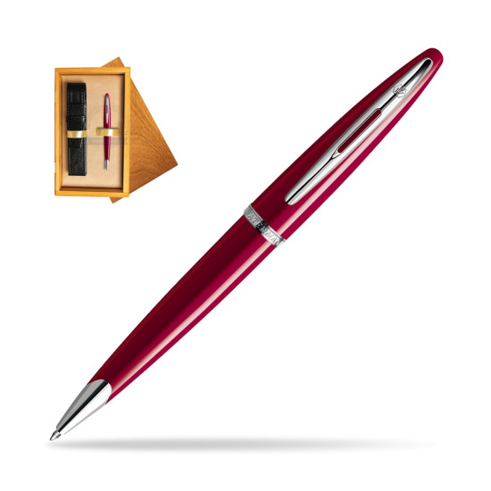 Długopis Waterman Carène Lśniąca Czerwień CT w pudełku drewnianym Honey Single Ecru