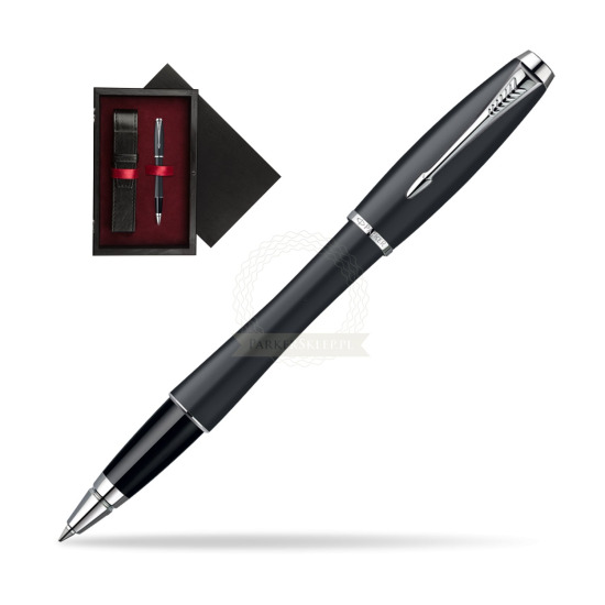 Pióro kulkowe Parker Urban Classic Muted Black CT w pudełku drewnianym Czerń Single Bordo