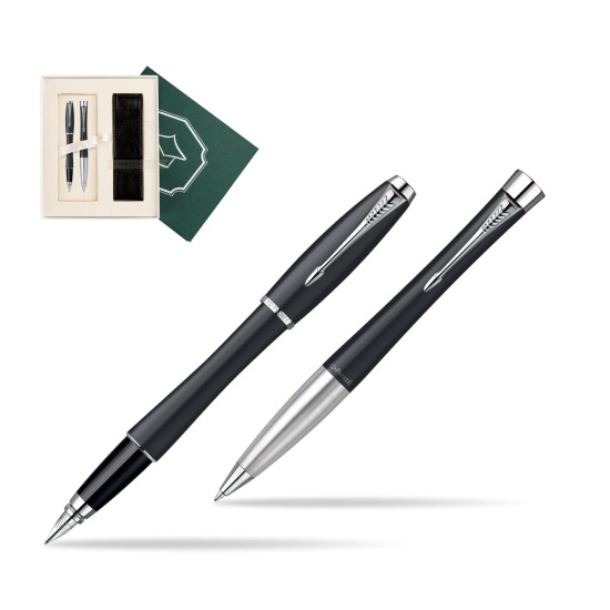 Zestaw prezentowy Pióro + Długopis Parker Urban Classic Muted black CT w pudełku Wiedza i Nauka