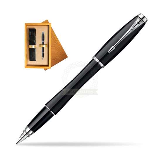 Pióro wieczne Parker Urban Fashion London Cab Black CT w pudełku drewnianym Honey Single Ecru