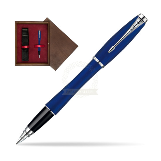 Pióro wieczne Parker Urban Fashion Bay City Blue CT w pudełku drewnianym Wenge Single Bordo