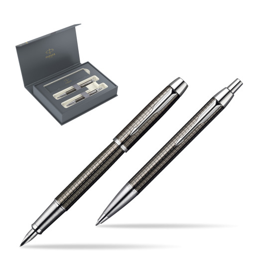 Zestaw prezentowy Parker pióro + długopis IM PREMIUM Gun Metal CT w pudełku Parker Duo 2022