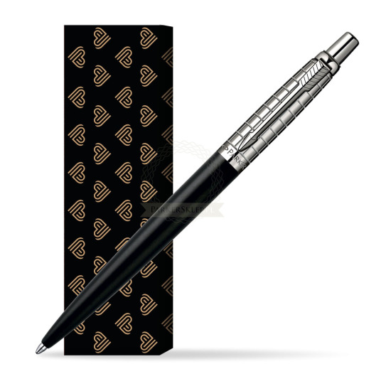 Długopis Parker Jotter Premium Czarny w obwolucie Złote Serca