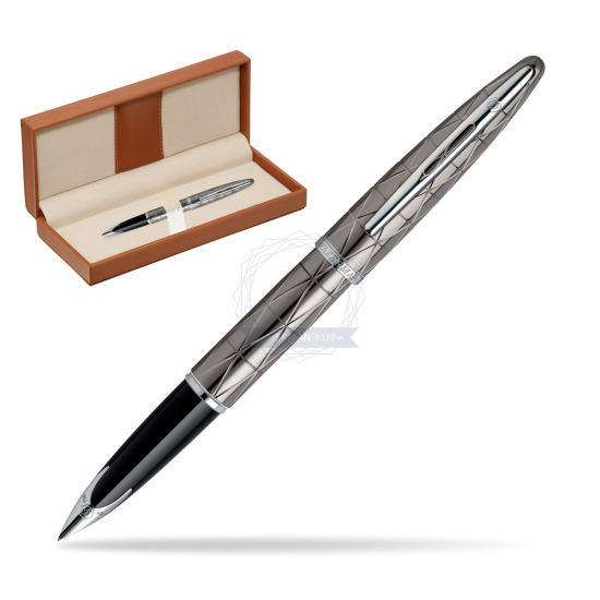 Pióro wieczne Waterman Carène  Contemporary Gun Metal ST w pudełku classic brown