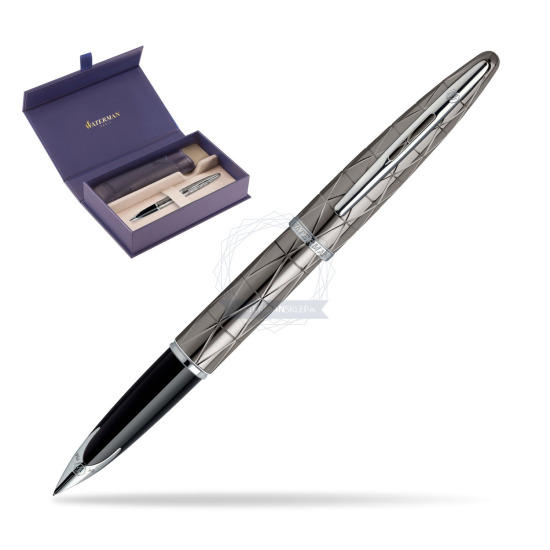 Pióro wieczne Waterman Carène  Contemporary Gun Metal ST w oryginalnym pudełku Waterman, wsuwane etui