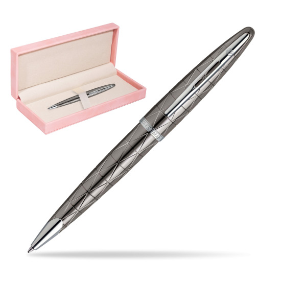 Długopis Waterman Carène Contemporary Gun Metal ST w różowym pudełku zamszowym