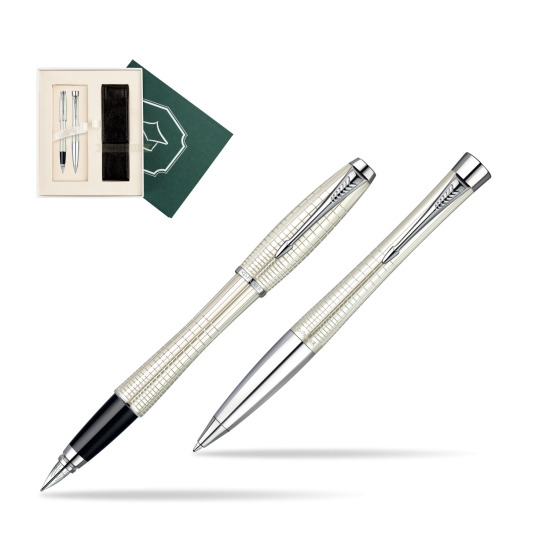 Zestaw prezentowy Parker Pióro + Długopis Parker Urban Premium Metaliczny Perłowy w pudełku Wiedza i Nauka