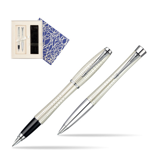 Zestaw prezentowy Parker Pióro + Długopis Parker Urban Premium Metaliczny Perłowy w pudełku Uniwersalne z etui