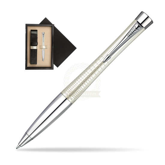 Długopis Parker Urban Premium Metaliczny  Perłowy w pudełku drewnianym Czerń Single Ecru
