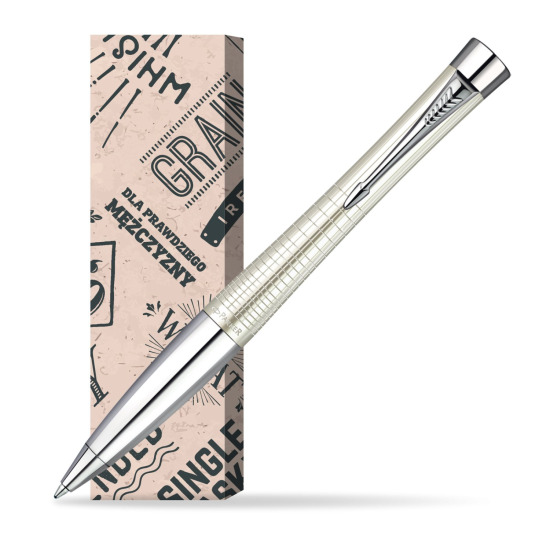 Długopis Parker Urban Premium Metaliczny  Perłowy w obwolucie Męski świat