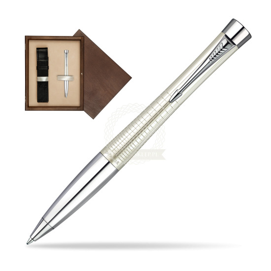 Długopis Parker Urban Premium Metaliczny  Perłowy w pudełku drewnianym Wenge Single Ecru