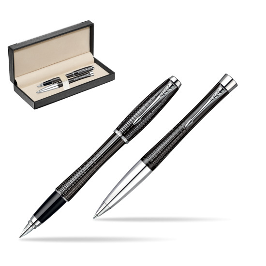 Zestaw prezentowy Parker Pióro + Długopis Parker Urban Premium Hebanowy Metal w pudełku classic black