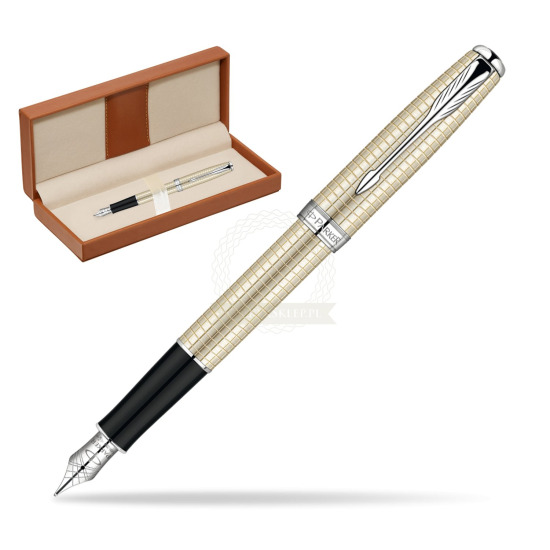 Pióro wieczne Parker Sonnet Lite Srebro CT w pudełku classic brown