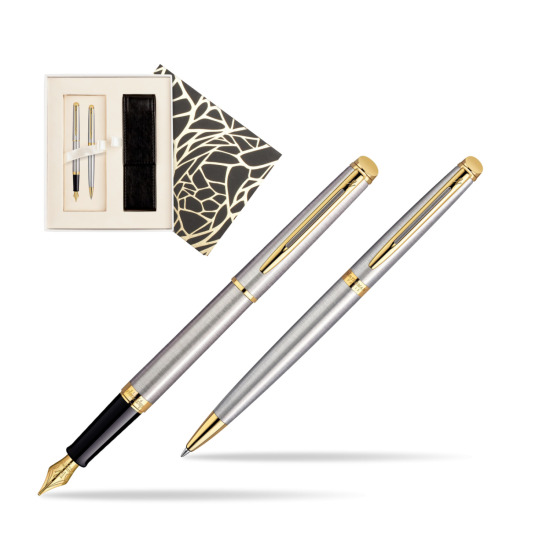 Zestaw prezentowy pióro wieczne + długopis Waterman Hémisphère Stalowa GT w pudełku Jubileusz
