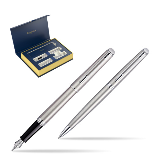 Zestaw prezentowy pióro wieczne + długopis Waterman Hémisphère Stalowa CT 