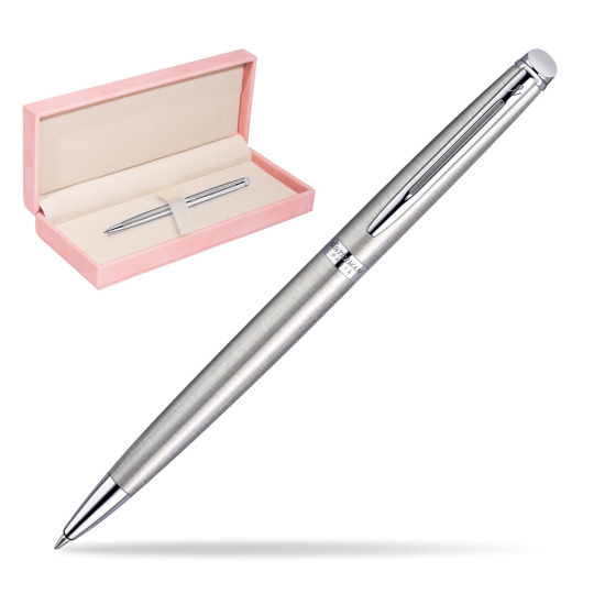 Długopis Waterman Hémisphère Stalowa CT w różowym pudełku zamszowym