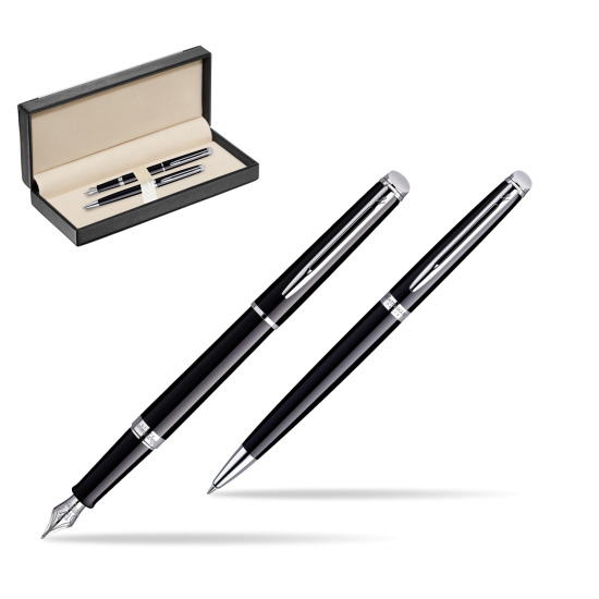 Zestaw prezentowy pióro wieczne + długopis Waterman Hémisphère Czerń CT w pudełku classic black