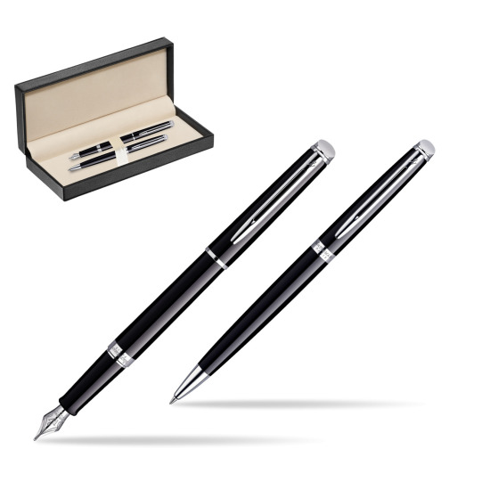 Zestaw prezentowy pióro wieczne + długopis Waterman Hémisphère Czerń CT w pudełku classic pure black