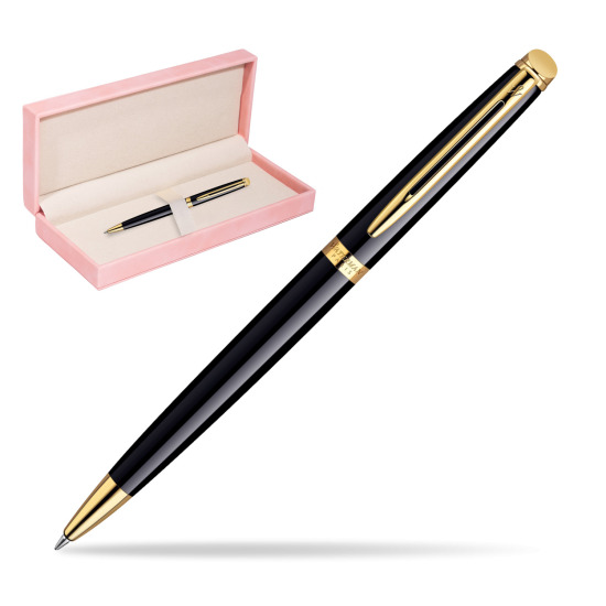 Długopis Waterman Hémisphère Czerń GT w różowym pudełku zamszowym