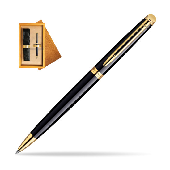 Długopis Waterman Hémisphère Czerń GT w pudełku drewnianym Honey Single Ecru